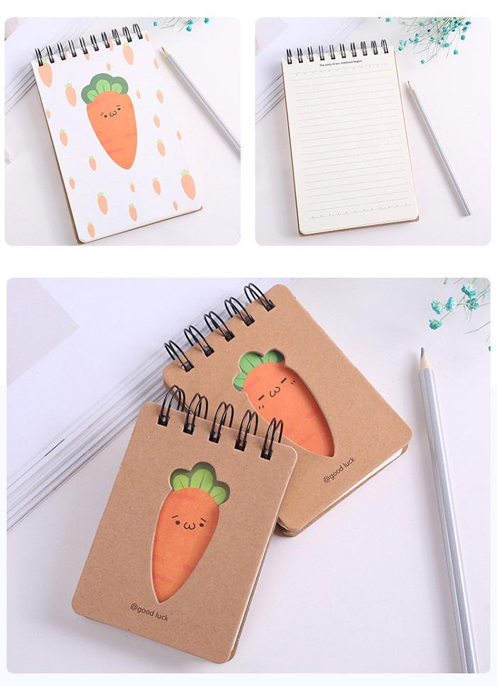 دفترچه سیمی 80 برگ طرح هویج