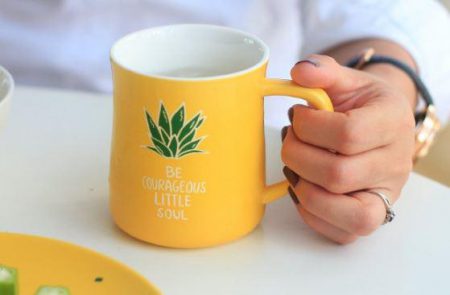 ست بشقاب و ماگ سرامیکی آناناس
