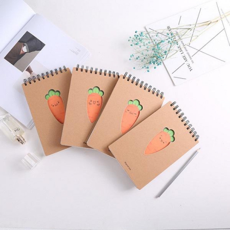 دفترچه سیمی 80 برگ طرح هویج