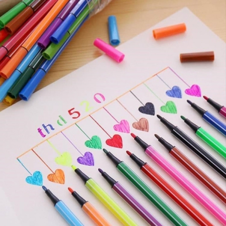 ماژیک رنگ آمیزی ۱۲ رنگ طرح جوجه عینک دار