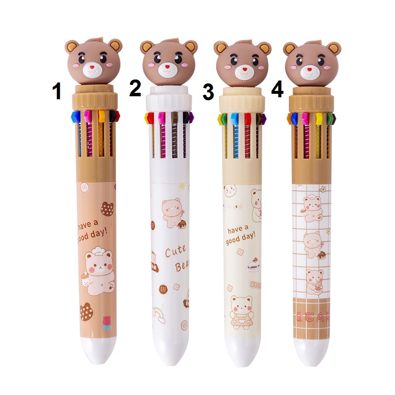خودکار ده رنگ طرح خرس