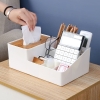 ارگانایزر رومیزی و جعبه دستمال کاغذی چوبی