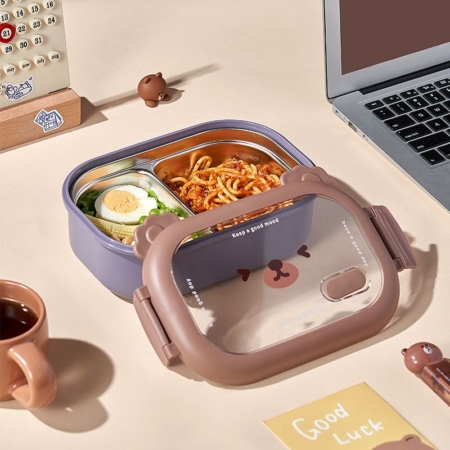 lunch box دو خانه ماکروویوی طرح خرس