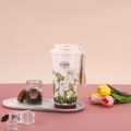 تراول ماگ نی دار دو حالت نوشیدن طرح FLOWERS (جدید)