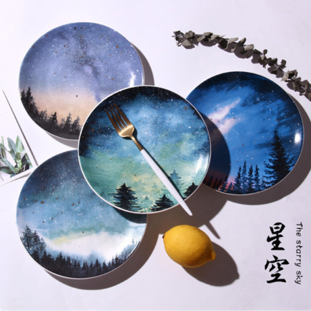 بشقاب سرامیکی طرح starry sky