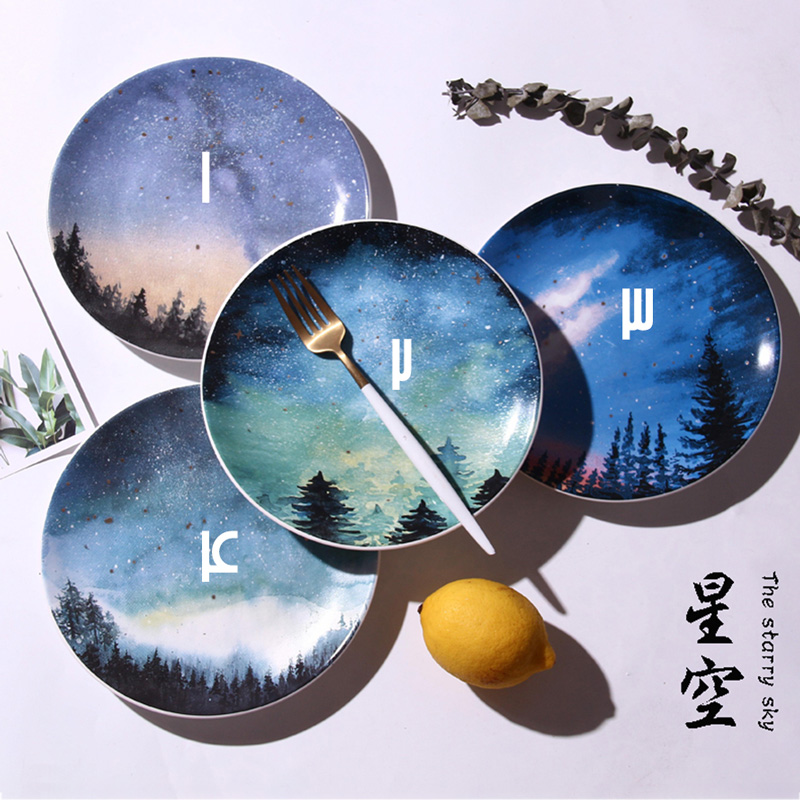 بشقاب سرامیکی طرح starry sky