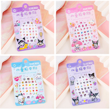 ست استیکر ناخن 4 ورقی طرح sanrio