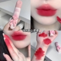 رژ لب مخملی Gege Bear طرح خرس صورتی