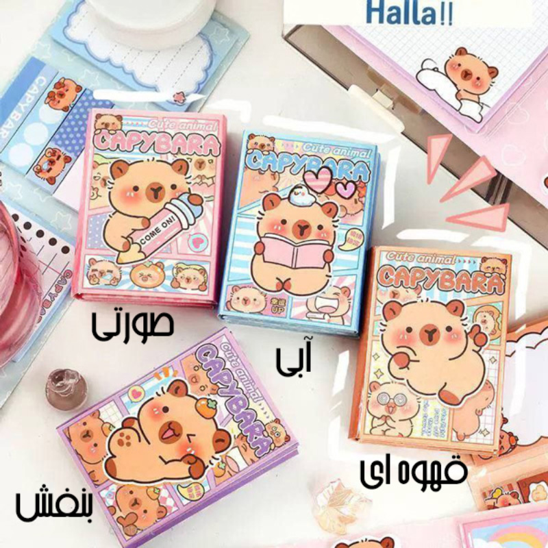 ست استیک نوت دفترچه ای طرح کاپی بارا