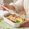 لانچ باکس تک خانه استیل قاشق چنگال دار طرح Simple