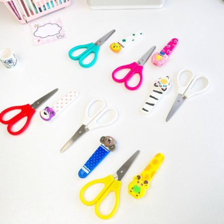 قیچی غلاف دار تیغه فلزی طرح حیوانات