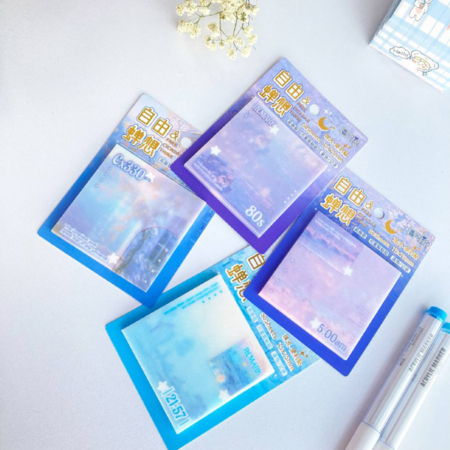 استیک نوت 50برگ شفاف طرح کهکشان