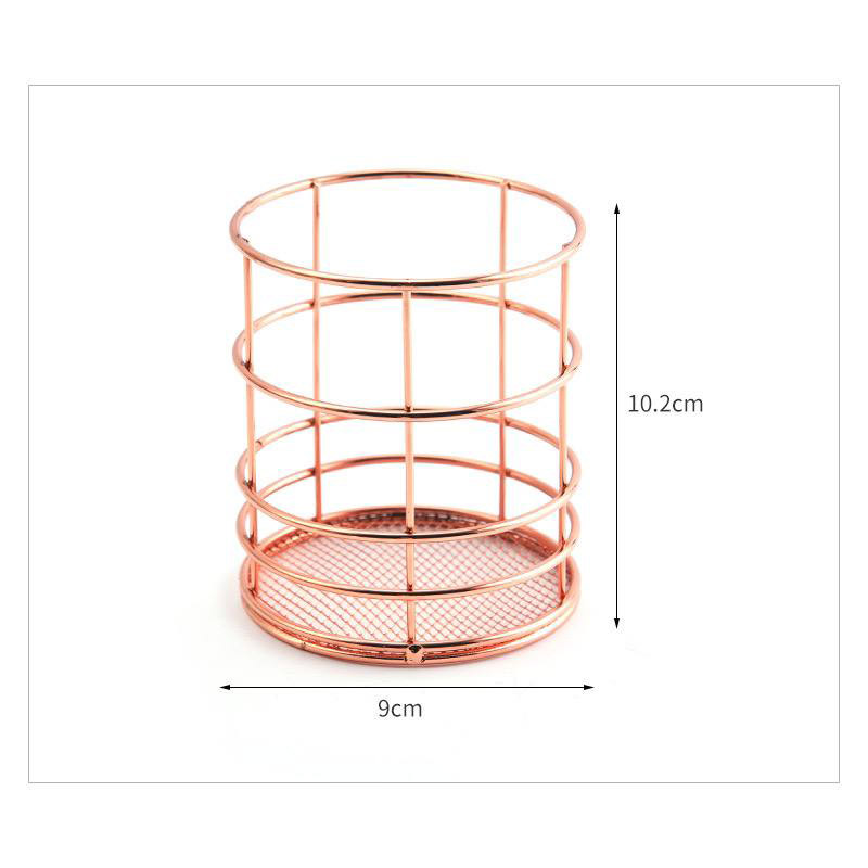 جاقلمی رو میزی فلزی استوانه رزگلد