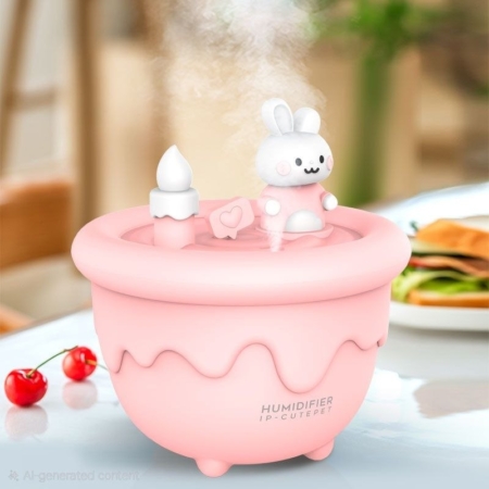 دستگاه بخور سرد چراغ‌ دار طرح شمع و خرگوش