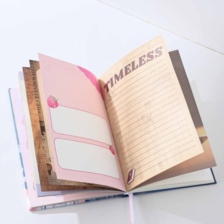 دفتر جلد سخت فیبر نوری طرح دختر و شکوفه