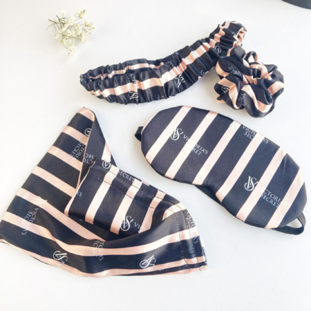 ست 4 تیکه چشم بند و اسکرانچی ساتن