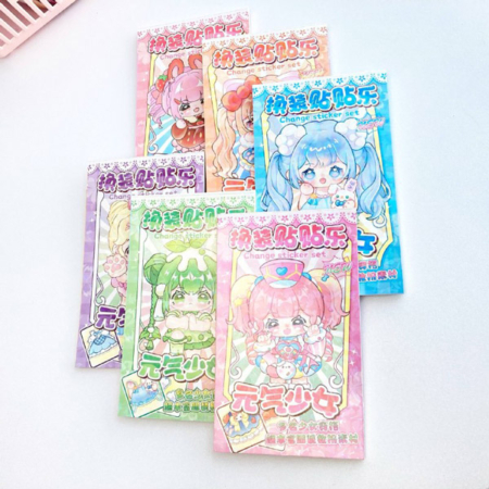 ست استیکر دیزاین لباس دفترچه ای طرح عروسک