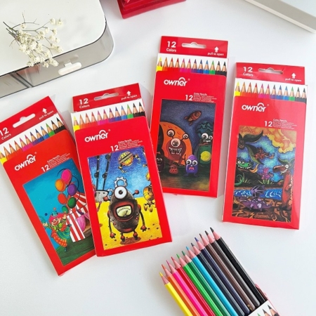 مداد رنگی 12 رنگ جعبه مقوایی owner
