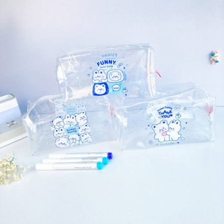 کیف لوازم آرایش شفاف ANGEL طرح BLUE