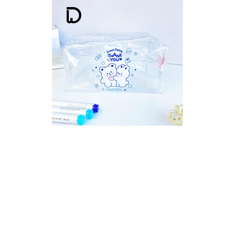 کیف لوازم آرایش شفاف ANGEL طرح BLUE