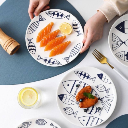 بشقاب سرامیکی طرح ماهی