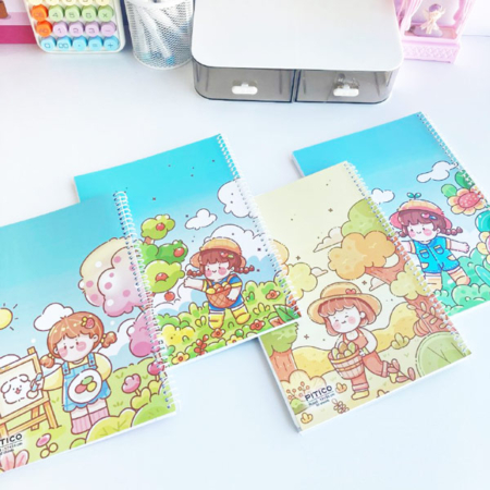 دفتر 80 برگ سیمی PITICO طرح دختر