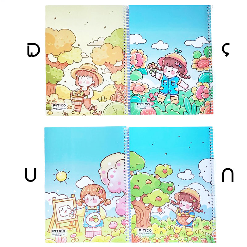 دفتر 80 برگ سیمی PITICO طرح دختر