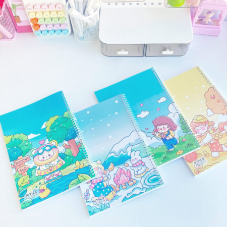 دفتر 80 برگ سیمی PITICO طرح دختر