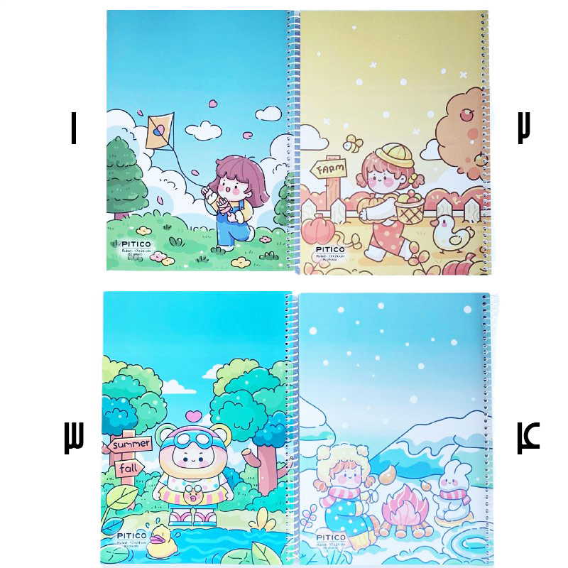 دفتر 80 برگ سیمی PITICO طرح دختر