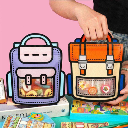 زیپ کیپ پلاستیکی طرح کیف مدرسه