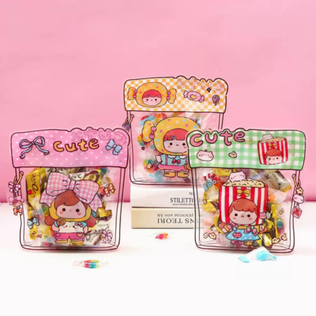 زیپ کیپ پلاستیکی طرح دختر کیوت