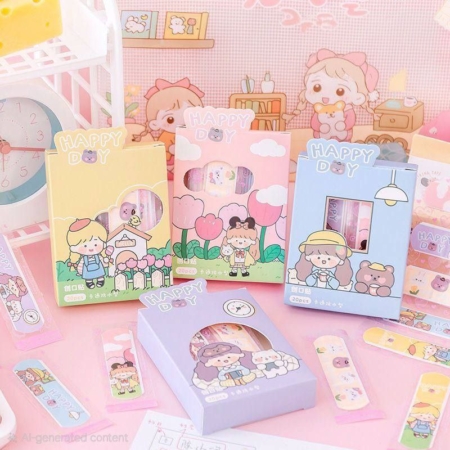 ست 20 عددی چسب زخم happy day طرح دختر