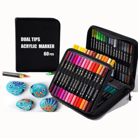 ست ماژیک و روانویس حرفه ای دو سر کیف‌دار