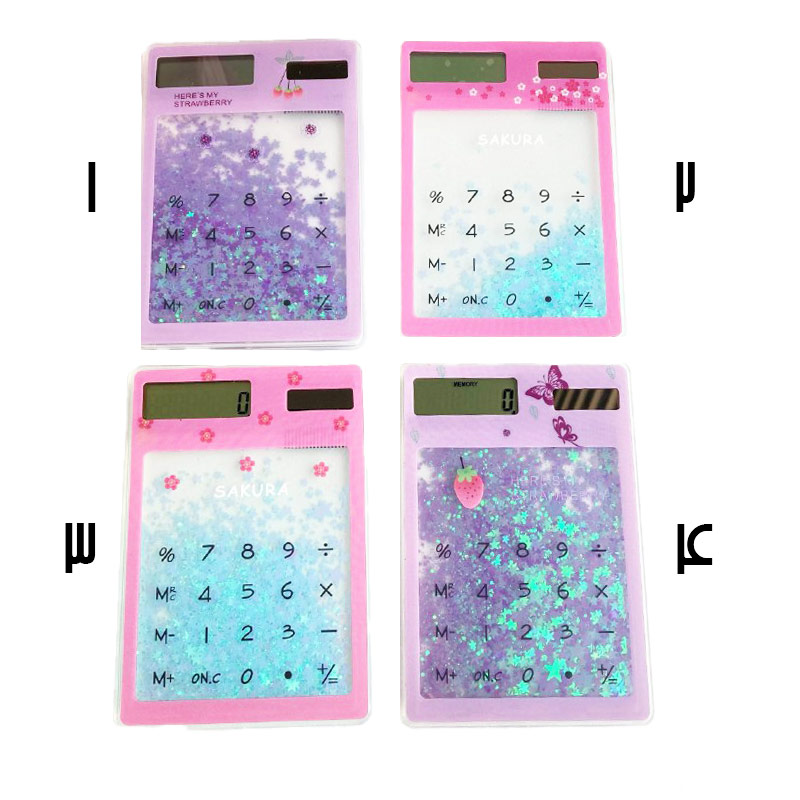 ماشین حساب آکواریومی شفاف طرح گل و توت‌فرنگی