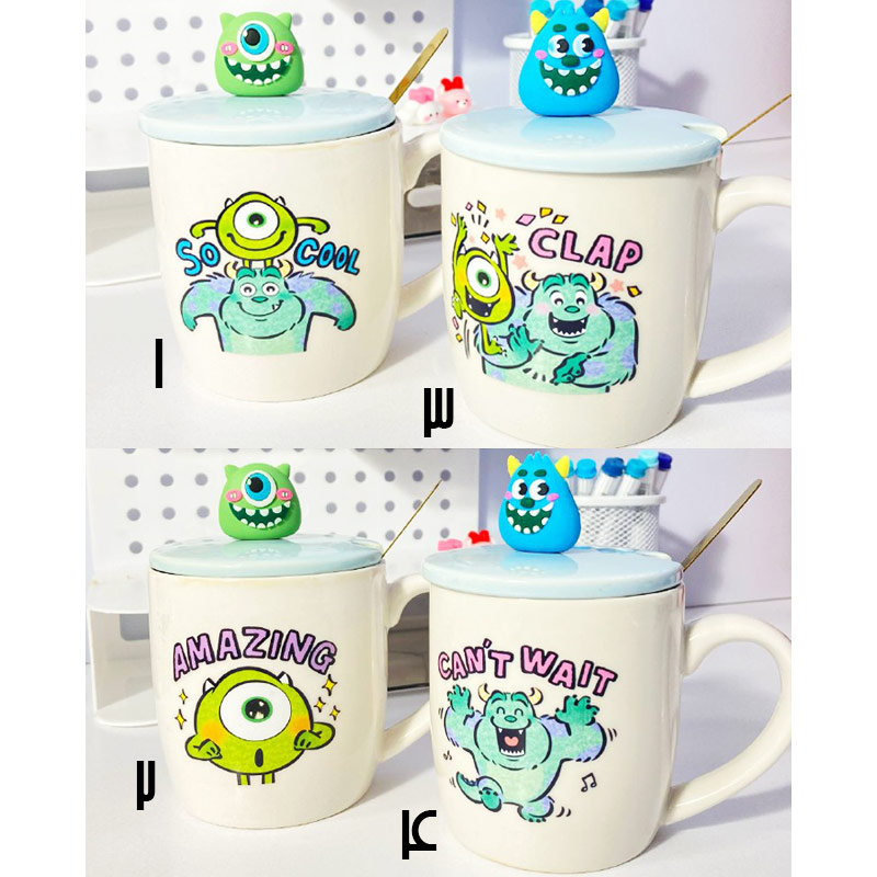 ماگ درب دار سرامیکی طرح کارخانه هیولا