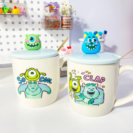 ماگ درب دار سرامیکی طرح کارخانه هیولا