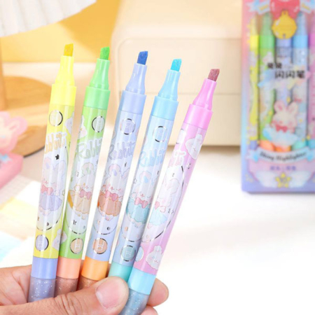 هایلایتر دوسر 10 رنگ شاینی طرح RABBIT