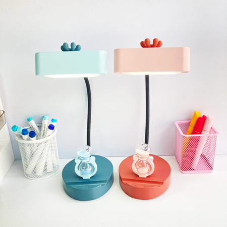 چراغ مطالعه ساعت شنی دار طرح گل و گوزن