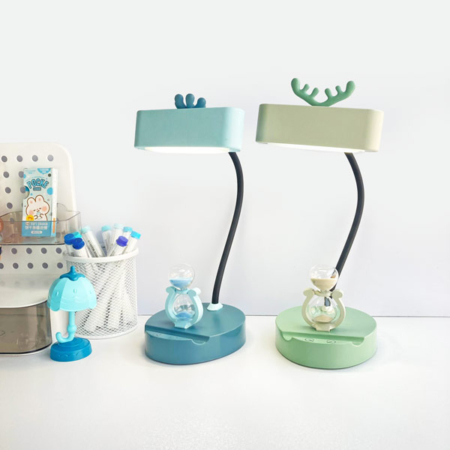 چراغ مطالعه ساعت شنی دار طرح گل و گوزن