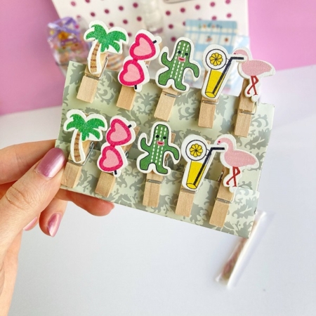 گیره چوبی با بند کنفی طرح SUMMER