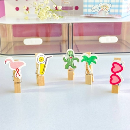 گیره چوبی با بند کنفی طرح SUMMER