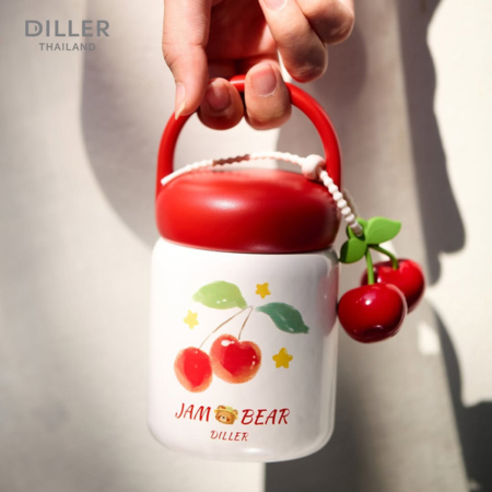 فلاسک استیل 200 میلی لیتر DILLER طرح چری و پاپی