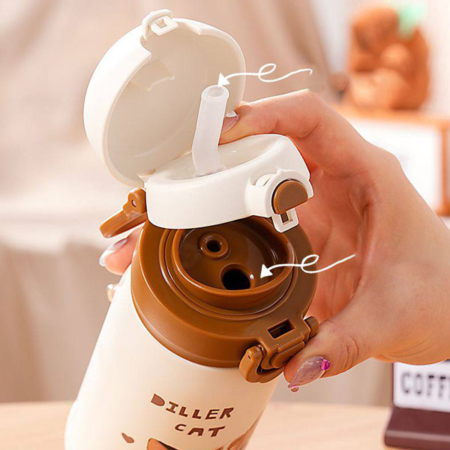 فلاسک استیل 280 میلی لیتر DILLER طرح CAT