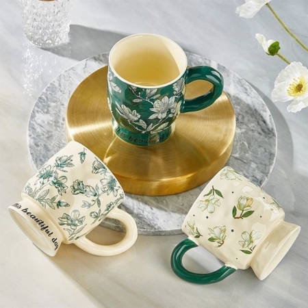 ماگ سرامیکی 400 میلی لیتر طرح گل