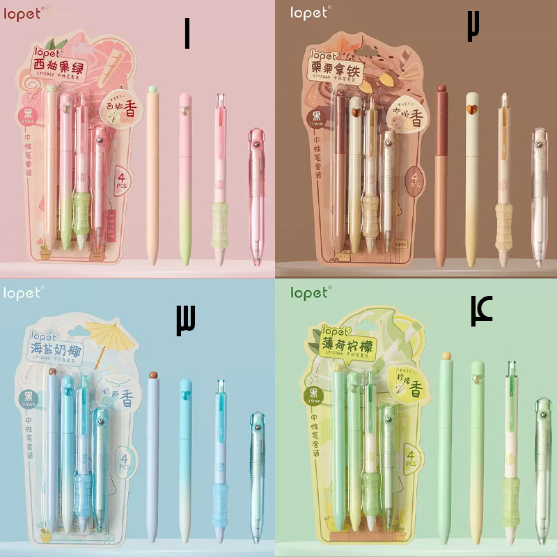 پک 4 عددی روان نویس 0.5 LOPET طرح اسموتی