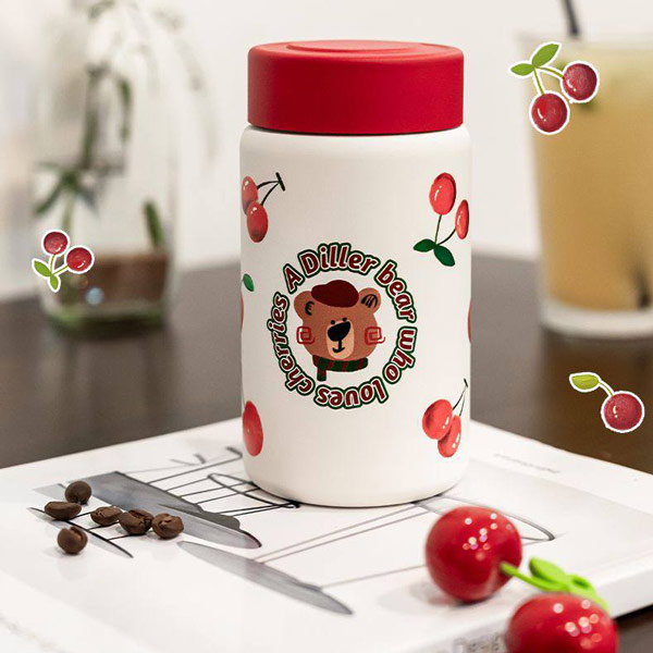 فلاسک استیل 280 میلی لیتر DILLER طرح BEAR