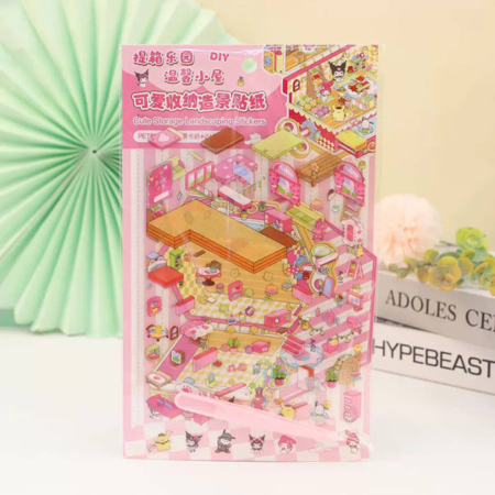 استیکر 3بعدی چیدمانی همراه با پنس طرح سانریو