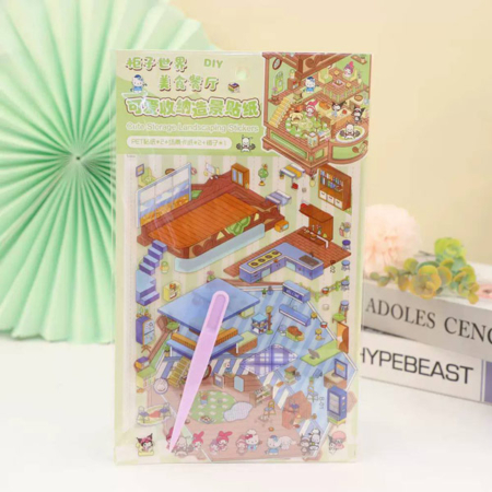 استیکر 3بعدی چیدمانی همراه با پنس طرح سانریو