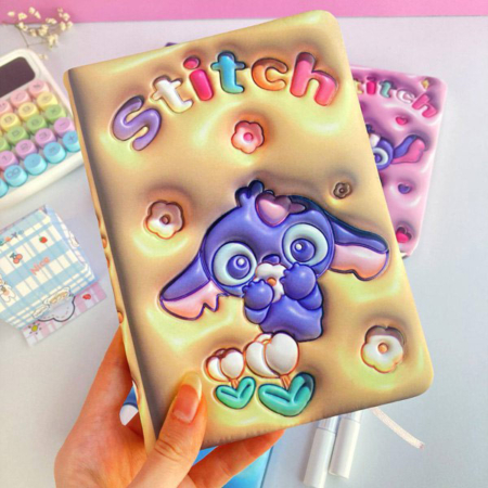 دفتر 100برگ جلد پفکی طرح استیتچ