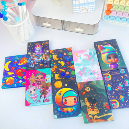 دفترچه خط دار جلد محکم طرح فانتزی